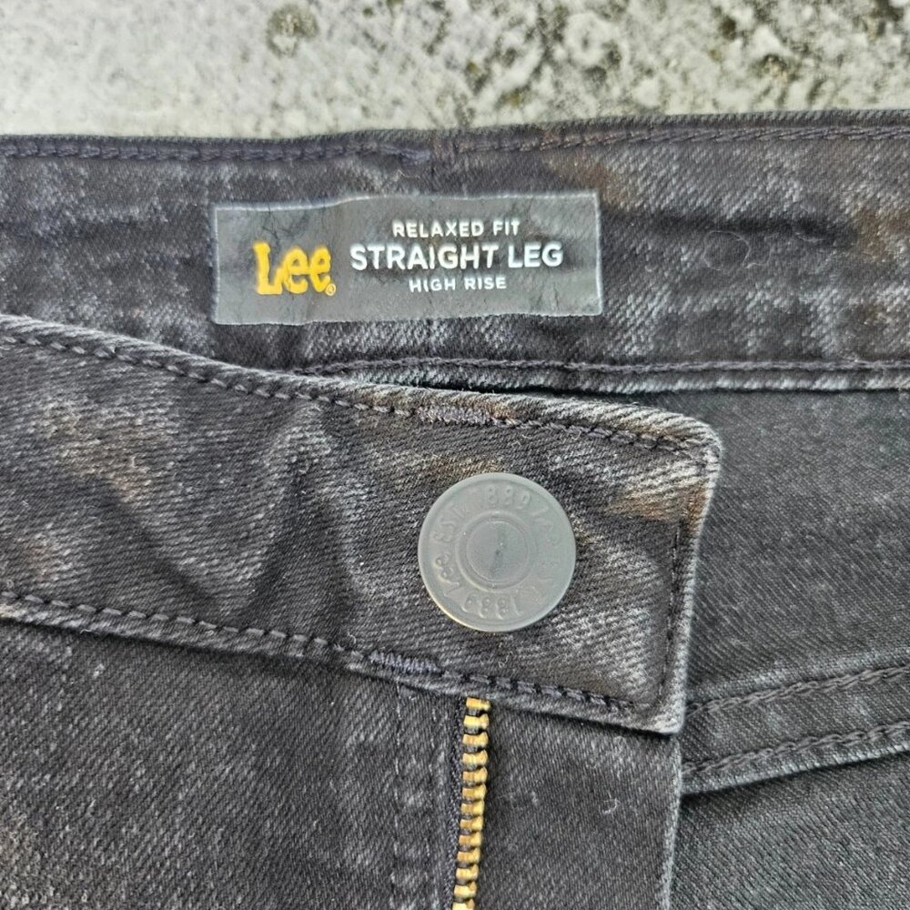 Lee Women Jeans Black Denim Cotton Blend Pant Size 10 TALL 34L - Picture 8 of 11